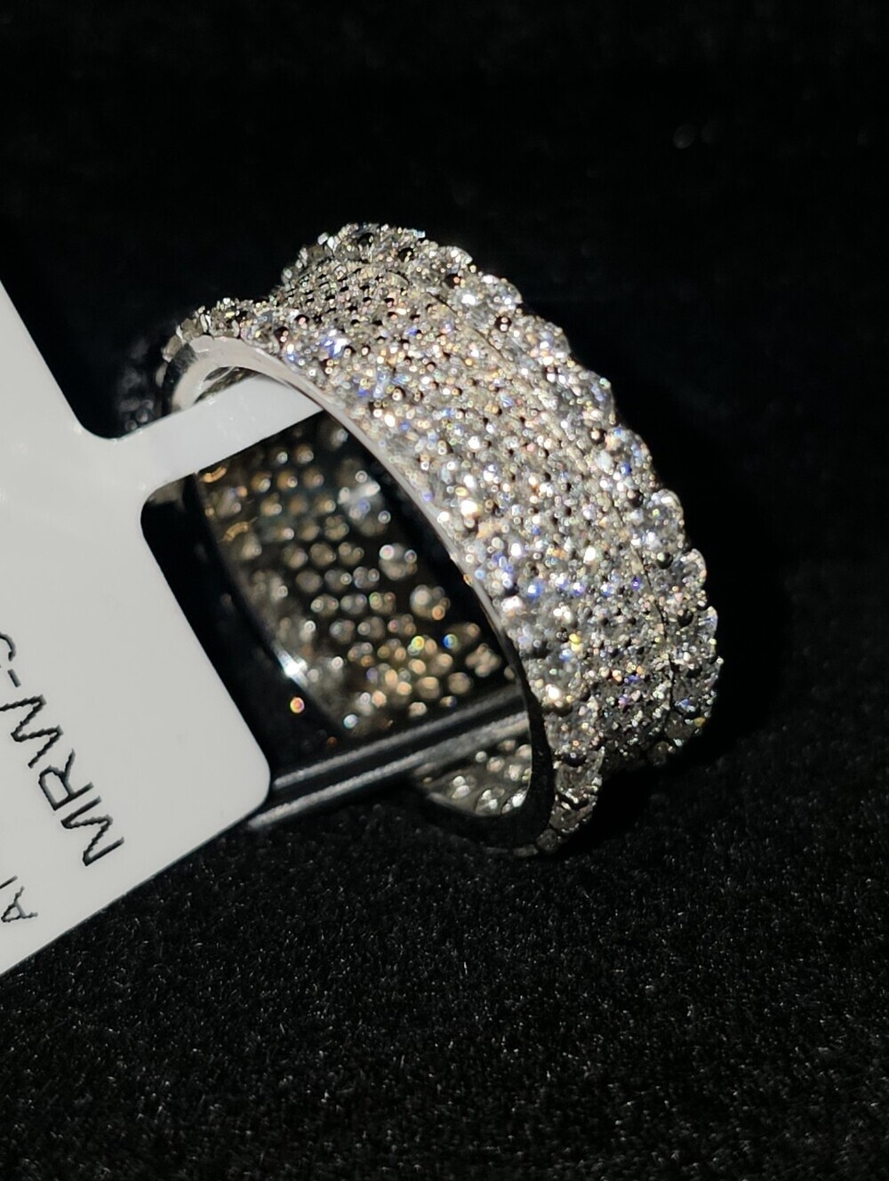 3.21 CT Moissanite Pave Wide Band Ring - S925 SILVER.